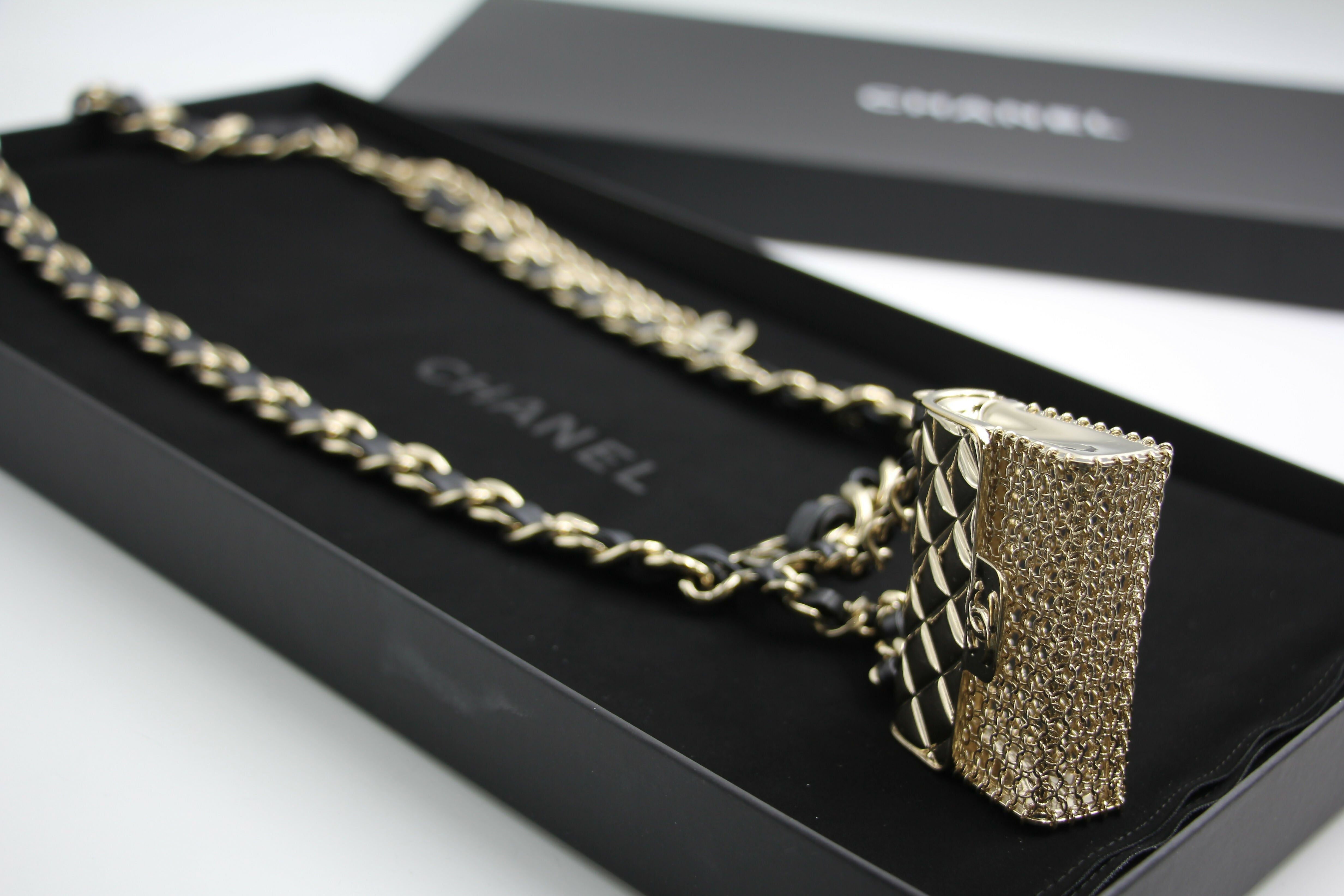 Chanel B21S Metal Handbag Leather Chain Waist Chain 90cm