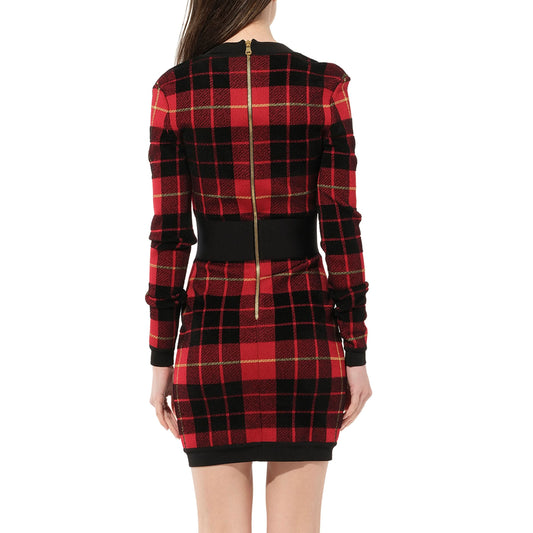 Dress in Tartan Red/Black