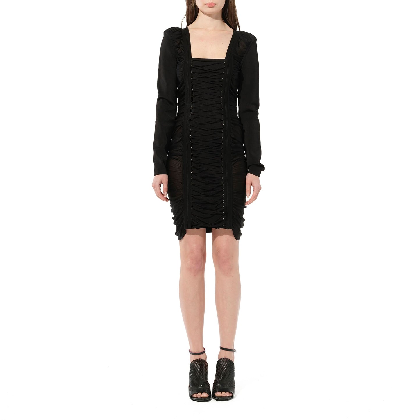 Maille Knit Const Dress in Black