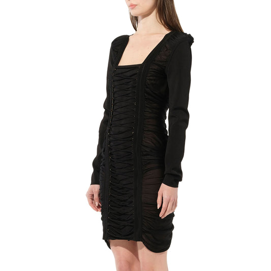 Maille Knit Const Dress in Black