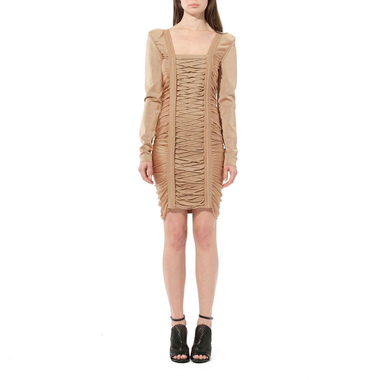 Maille Knit Const Dress in Sand