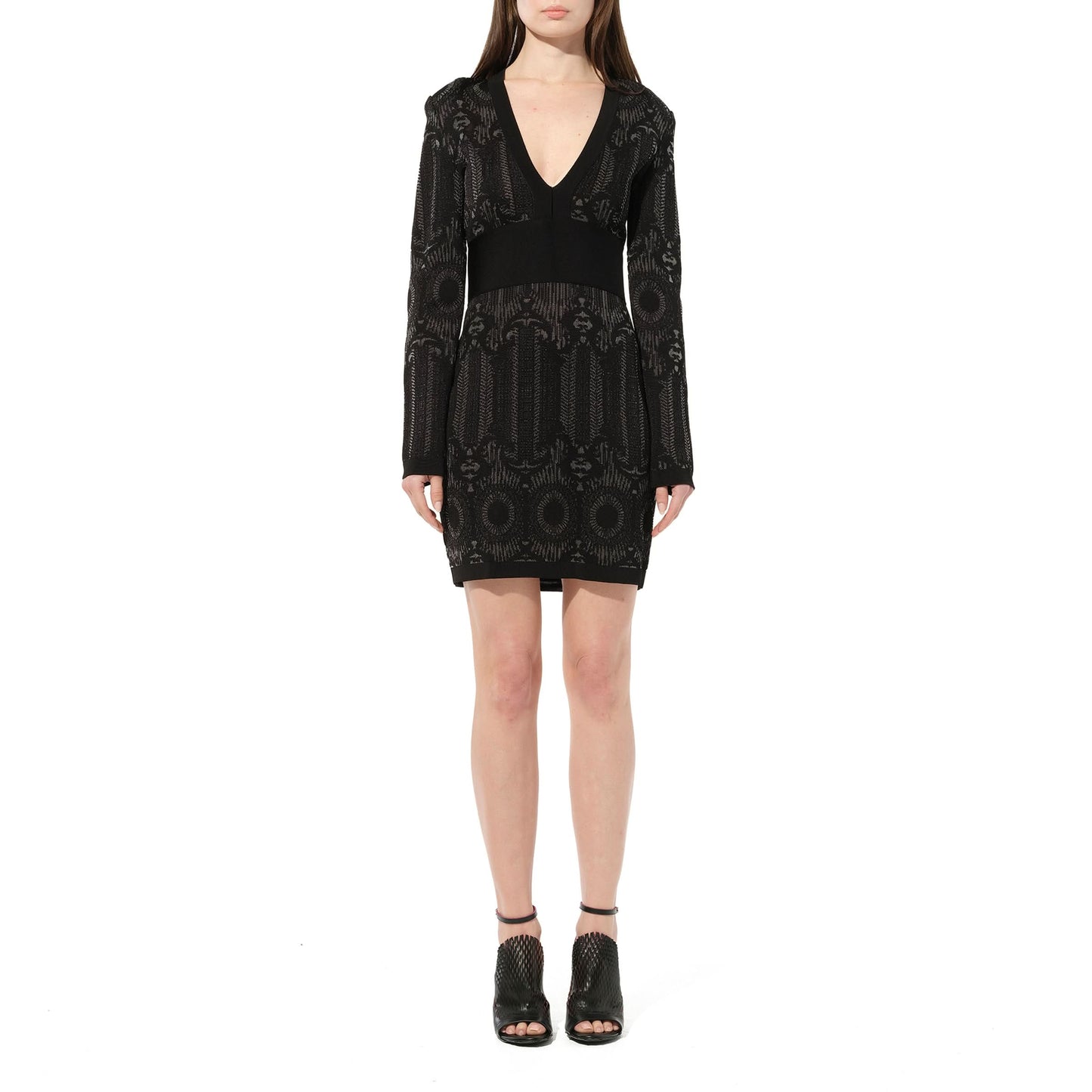 Maille Knit Dress in Black/Silver