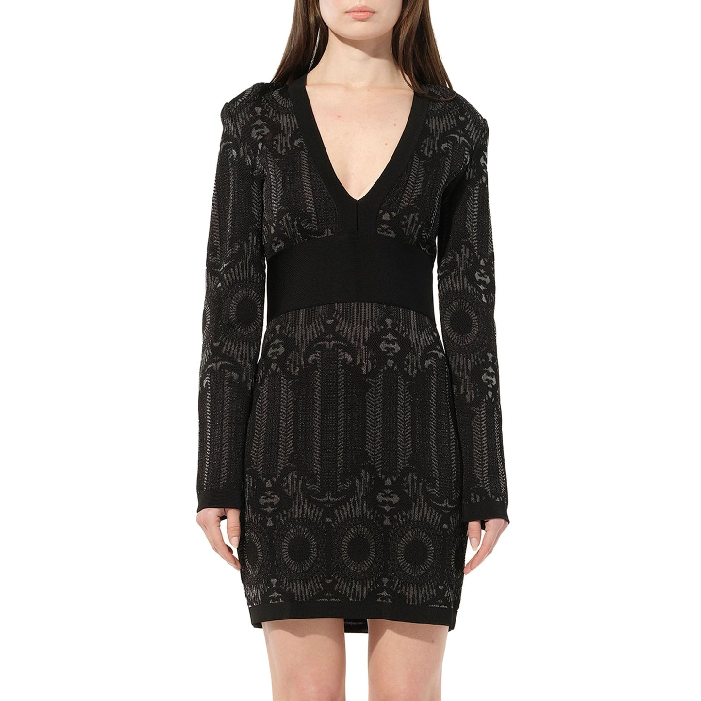 Maille Knit Dress in Black/Silver