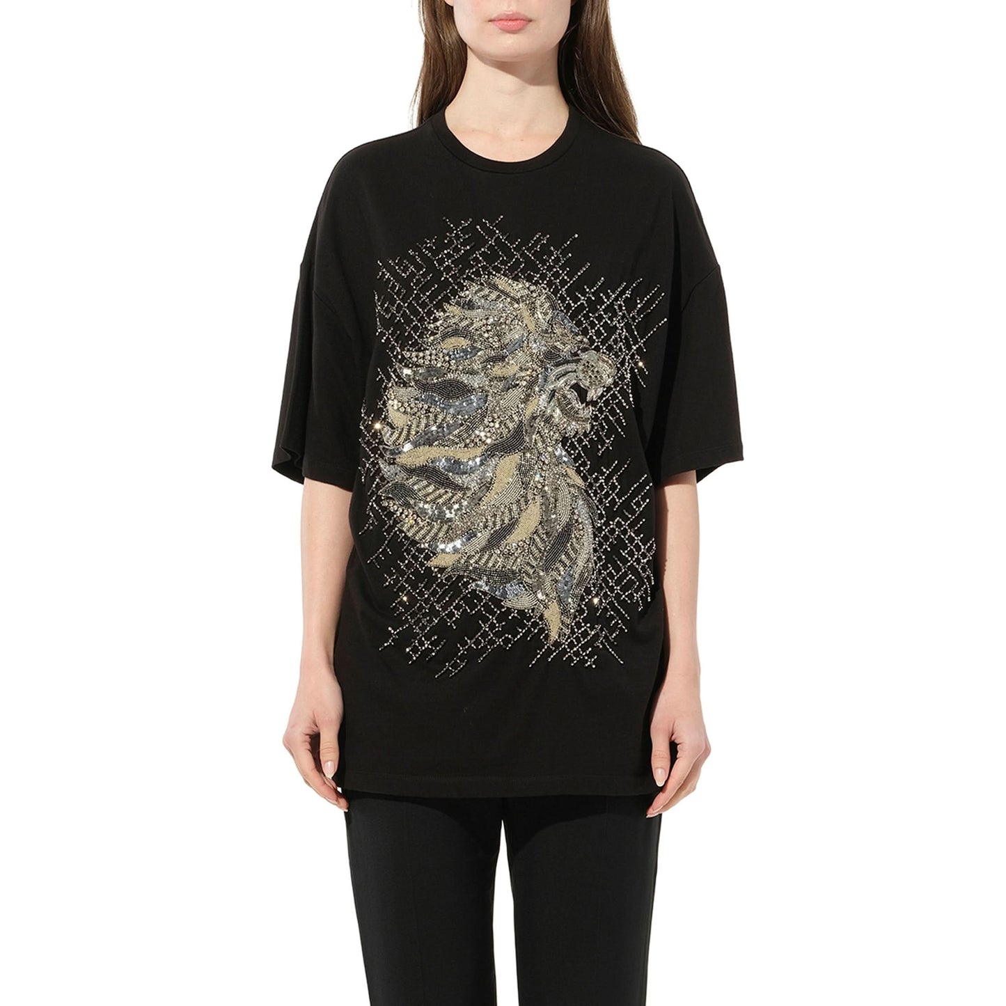 Lion Jewel T-Shirt in Black