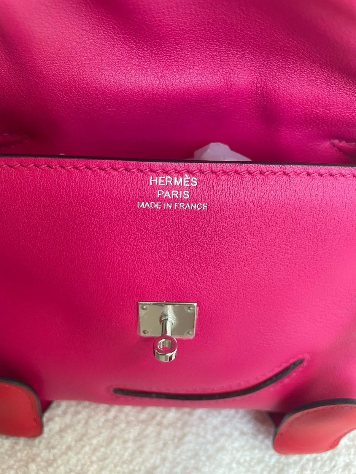 Hermes Kelly doll Pink Red Swift leather palladium hardware
