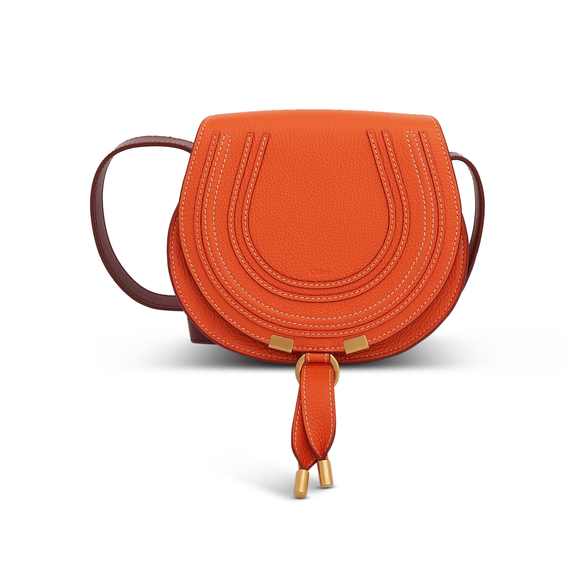 Marcie Small Saddle Bag in Poppy Orange