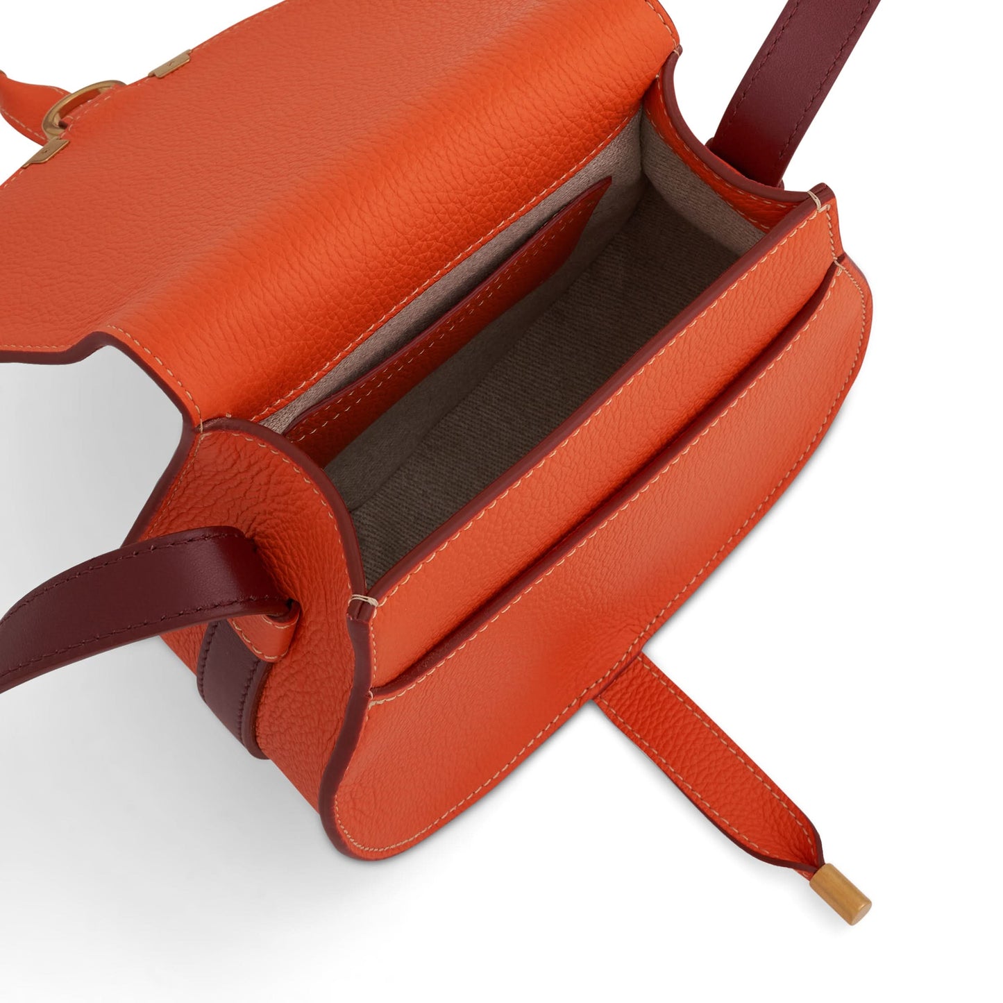 Marcie Small Saddle Bag in Poppy Orange