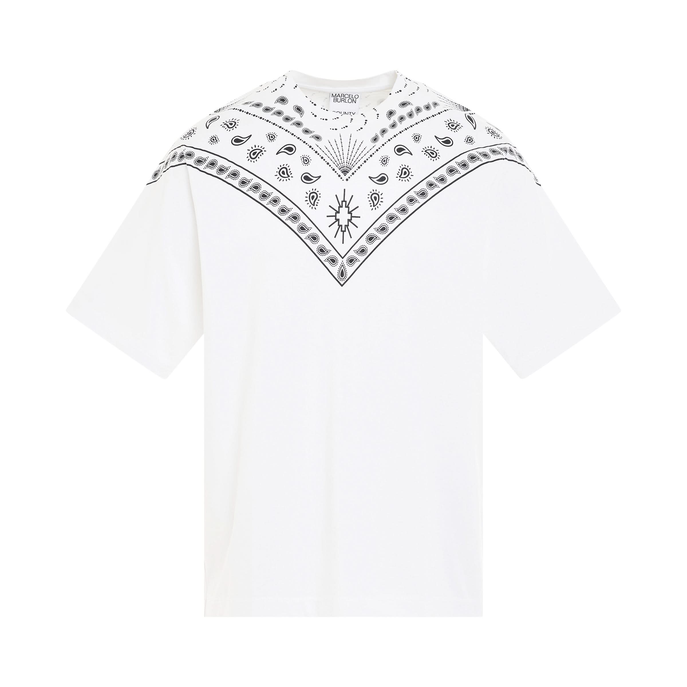 Bandana Over T-Shirt in White/Black