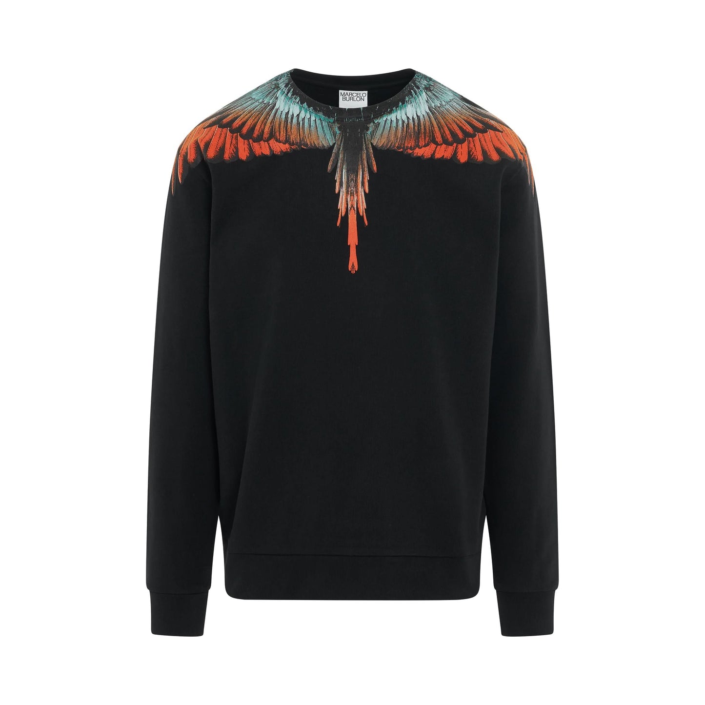 Icon Wings Regular Fit Crewneck in Black/Orange