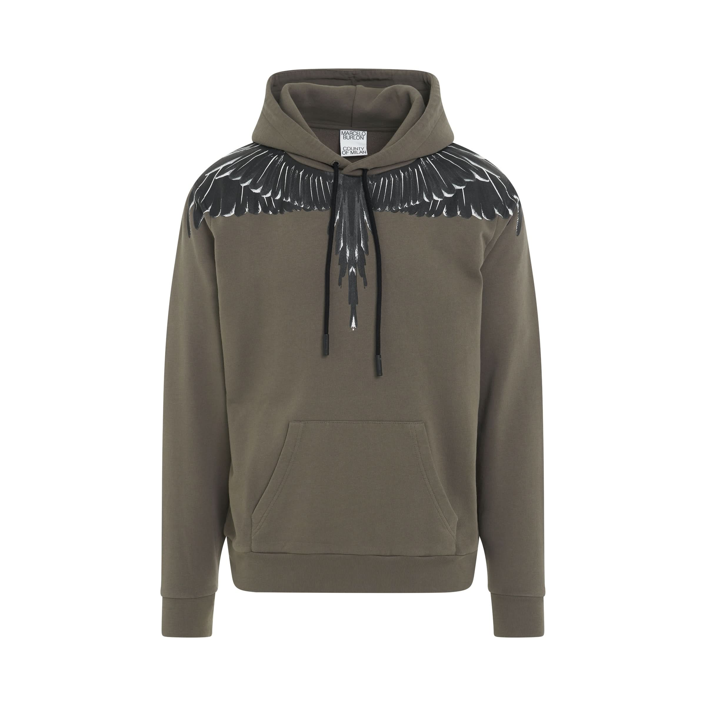 Icon Wings Regular Fit Hoodie in Army/Black