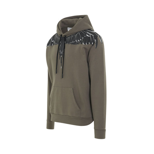 Icon Wings Regular Fit Hoodie in Army/Black