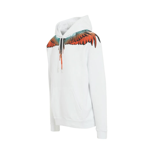 Icon Wings Regular Fit Hoodie in White/Orange