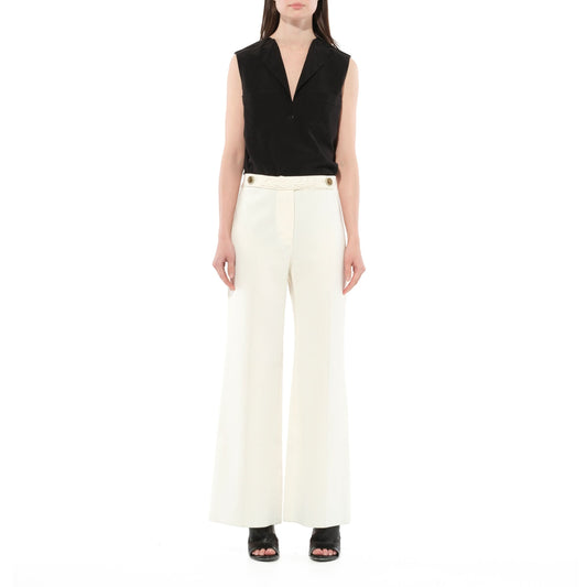 Cable Belt Pants in White