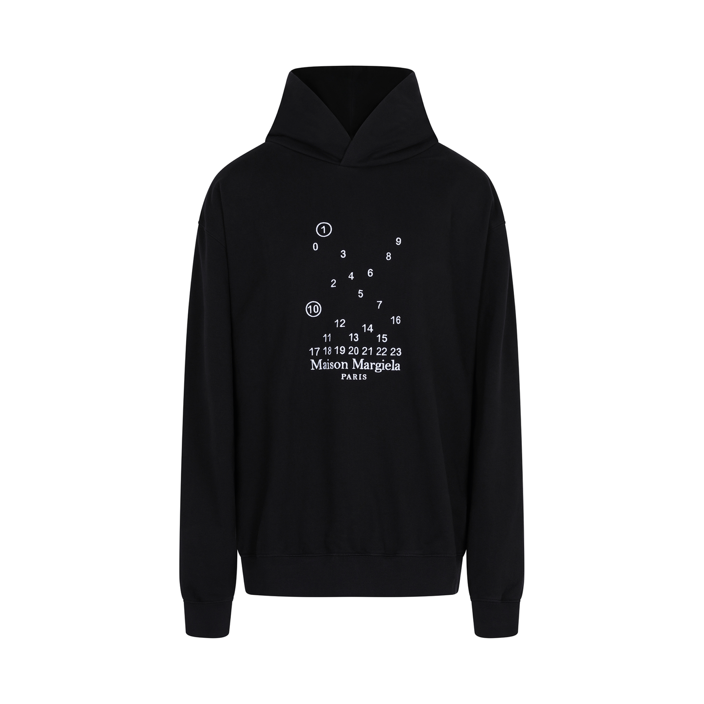 Scattered Numeric Logo Hoodie in Black