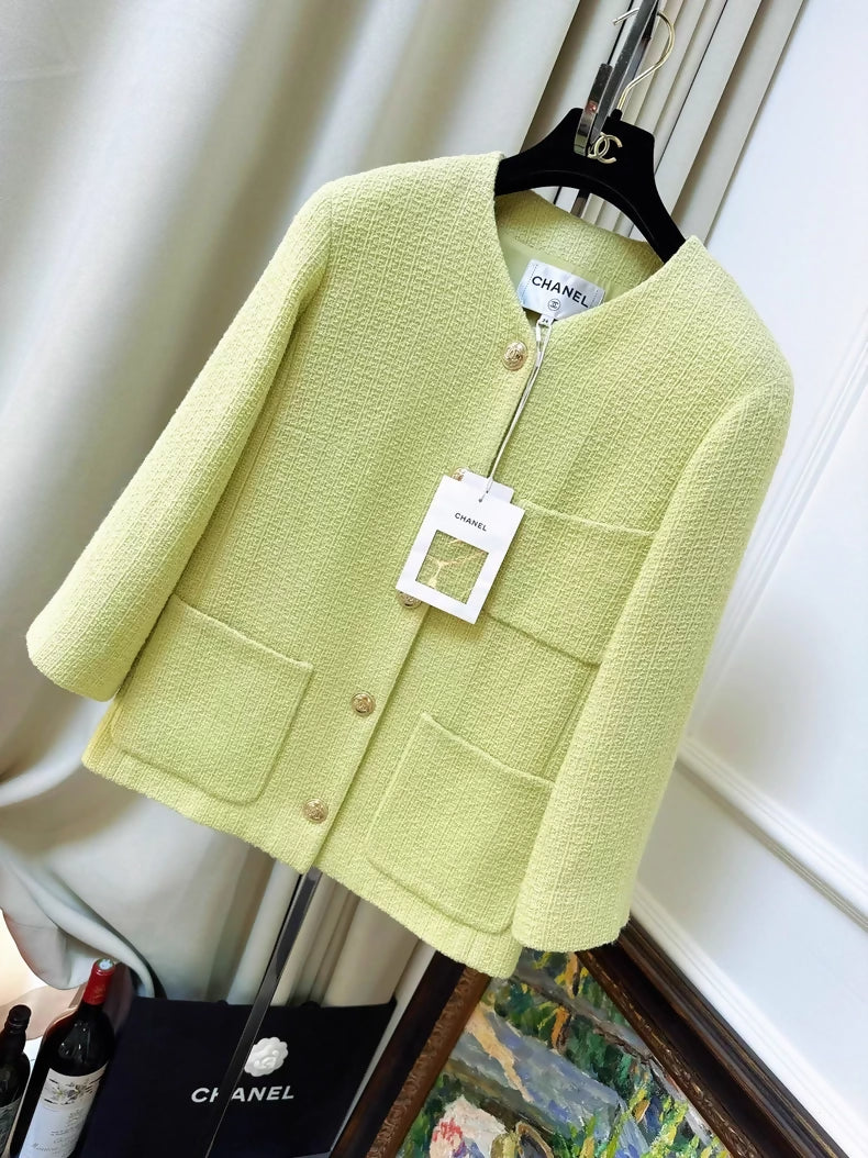 Chanel 20k Green Tweed Jacket