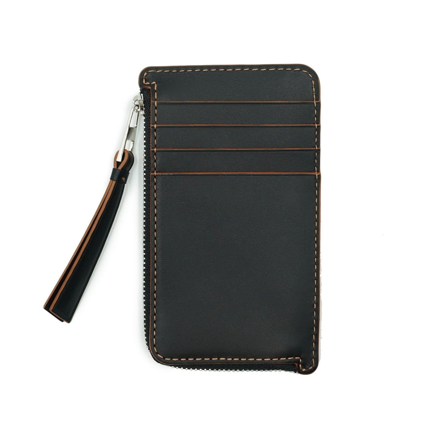 Puzzle Stitch Coin Cardholder in Black