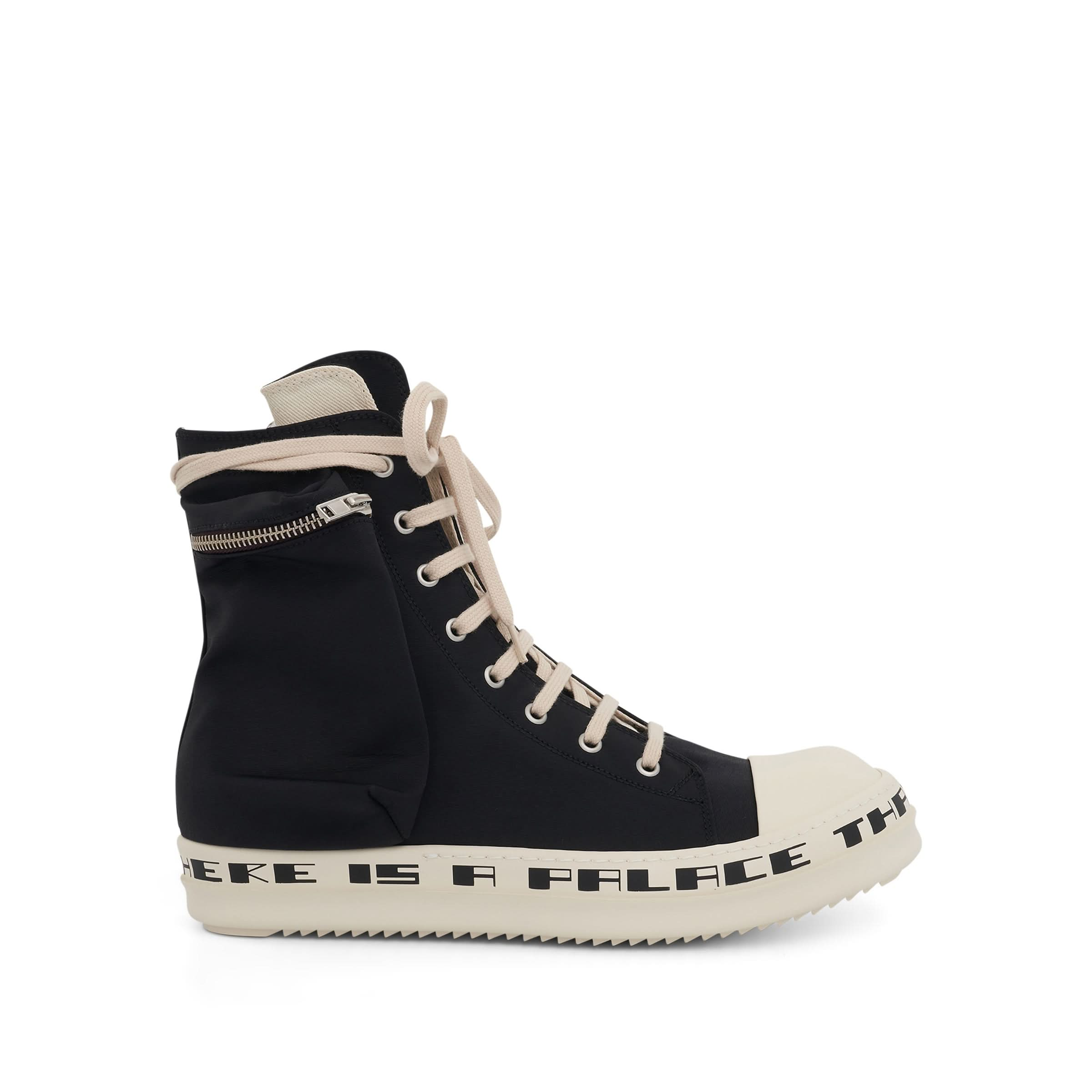 Cargo High Sneaker with Tears Bumper in Black/Milk