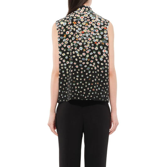 Daisies Sleeveless Shirts in Black