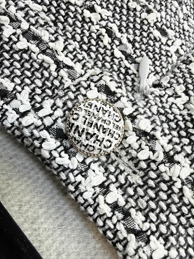 Chanel grey tweed mini skirt