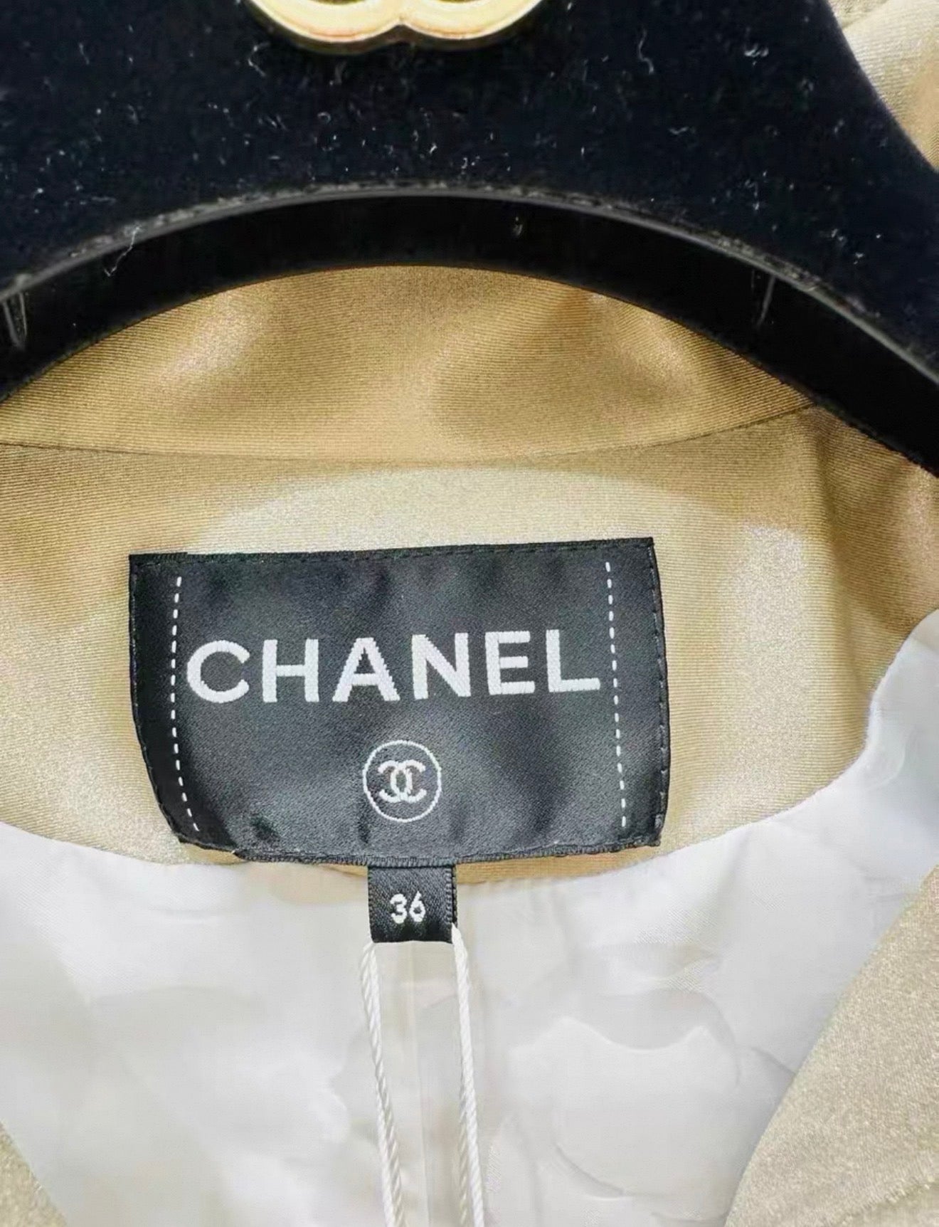 Chanel 23N Coco Neige Iridescent Champagne Gold Jacket and pant ski Set