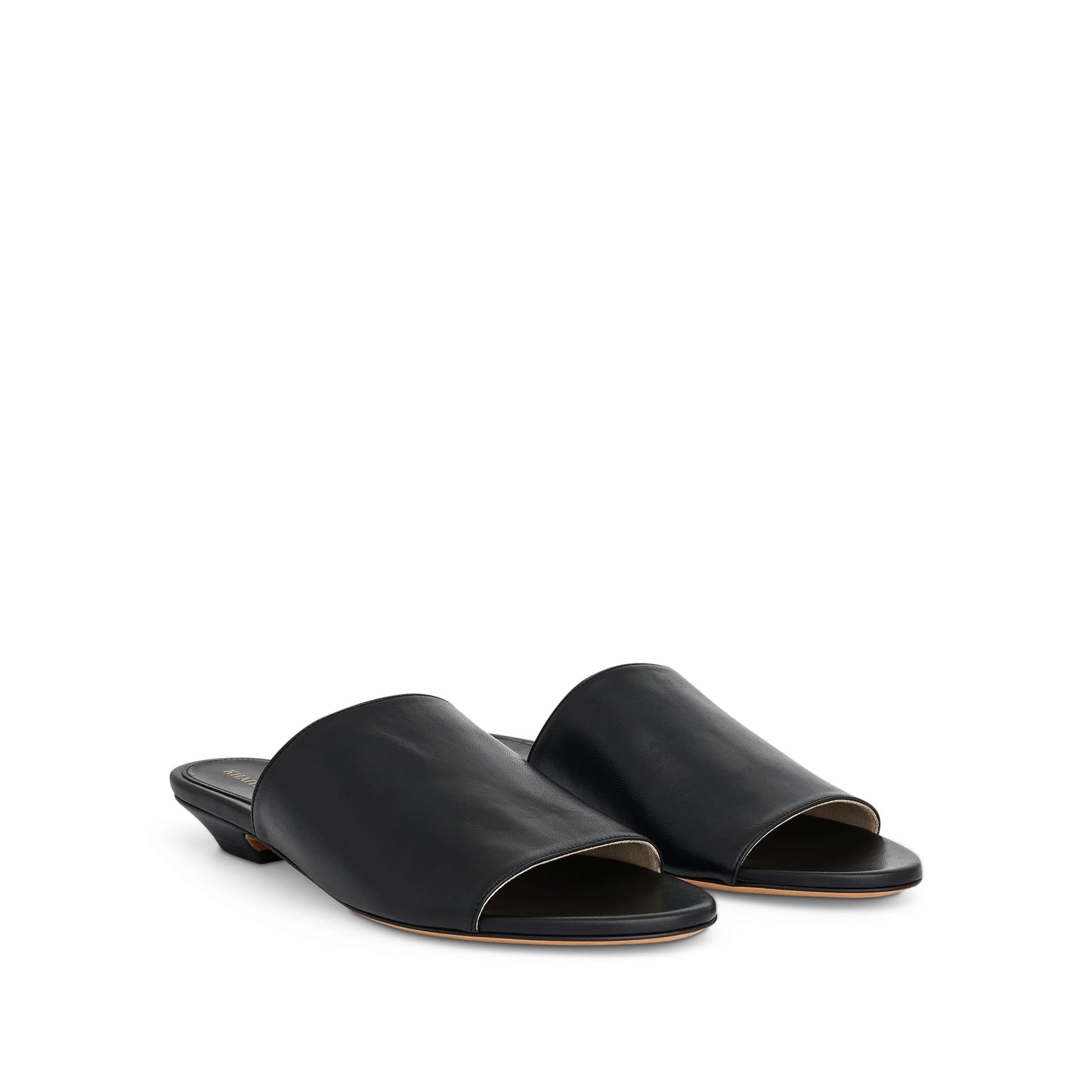 Marion Slide Flat Sandal in Black