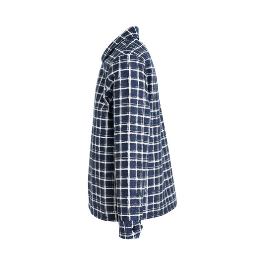 Kenzo Check Jacquard Overshirt in Midnight Blue