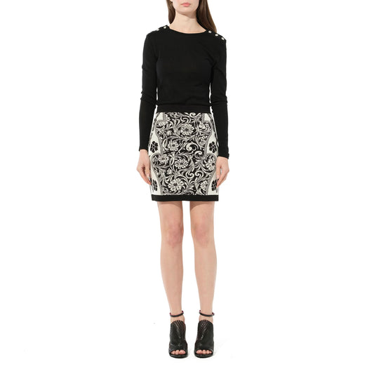 Floral Motif Skirt in Black