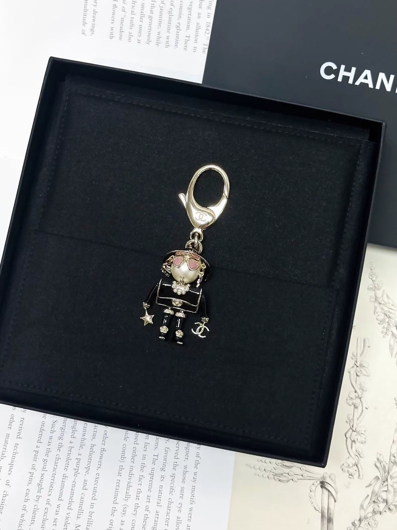 Chanel 25B black robot pendant/keychain