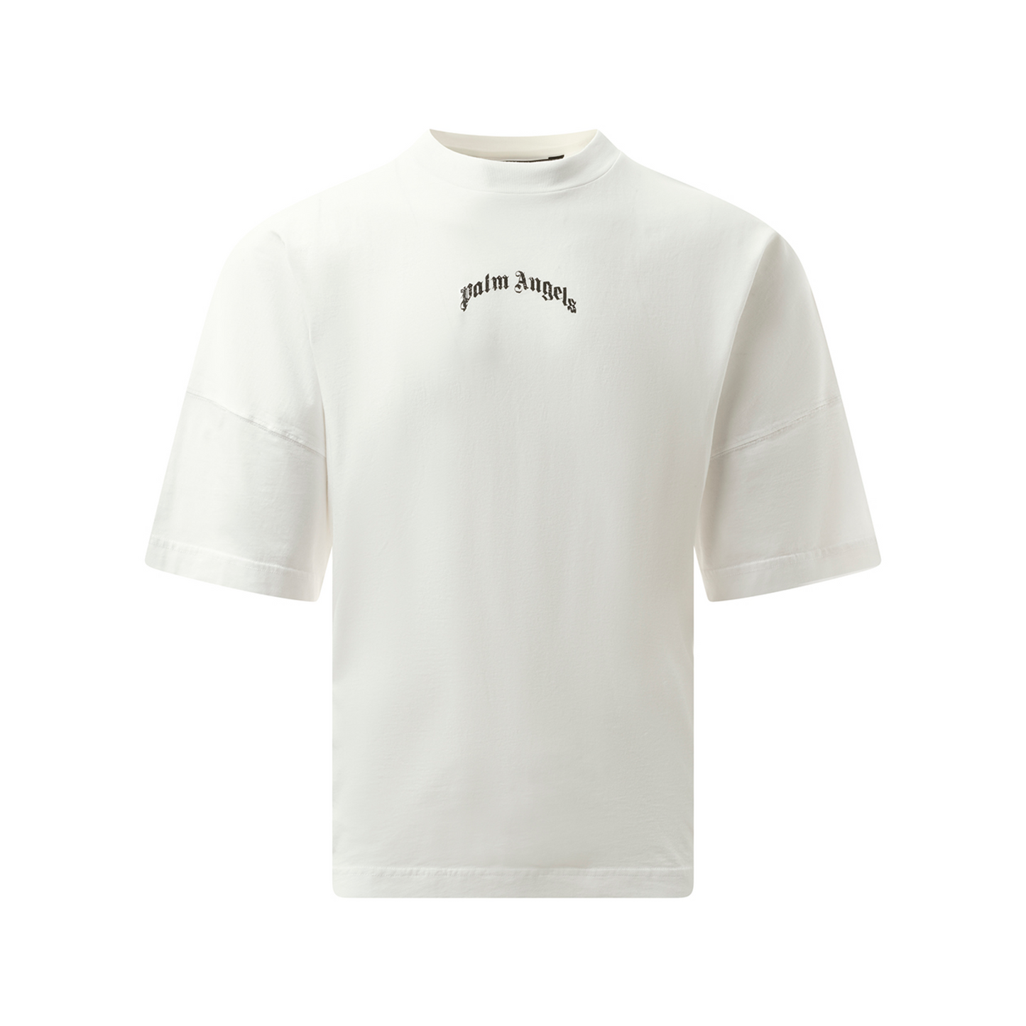 Back Curved Logo Over T-Shirt in Off White/Black