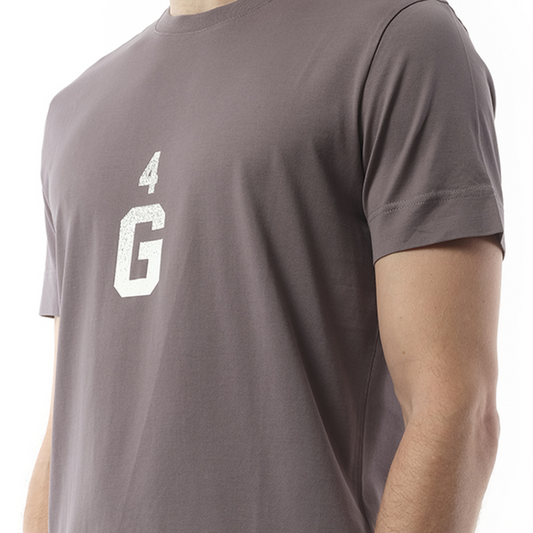 Four G Dyed Logo T-Shirt in Quartz Grey