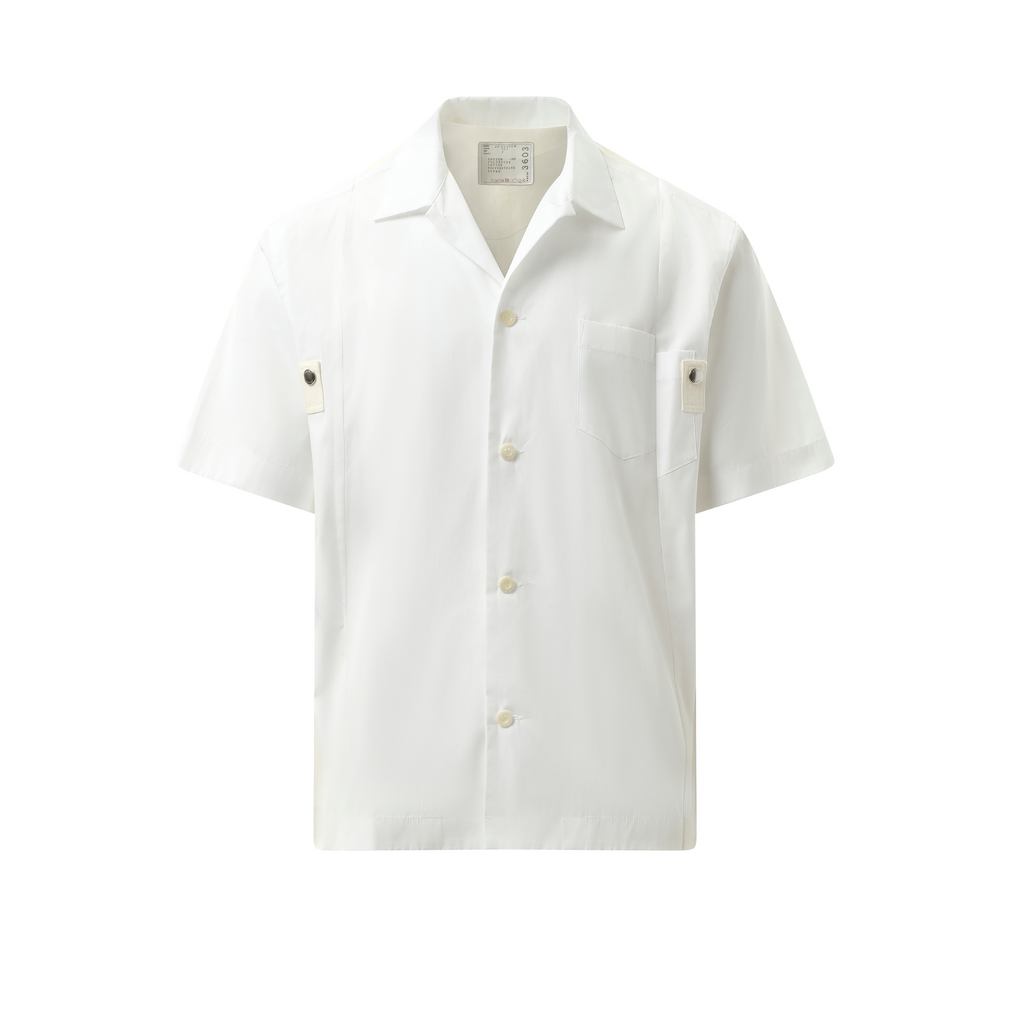 Cotton Poplin Short-sleeve Shirt in Off White