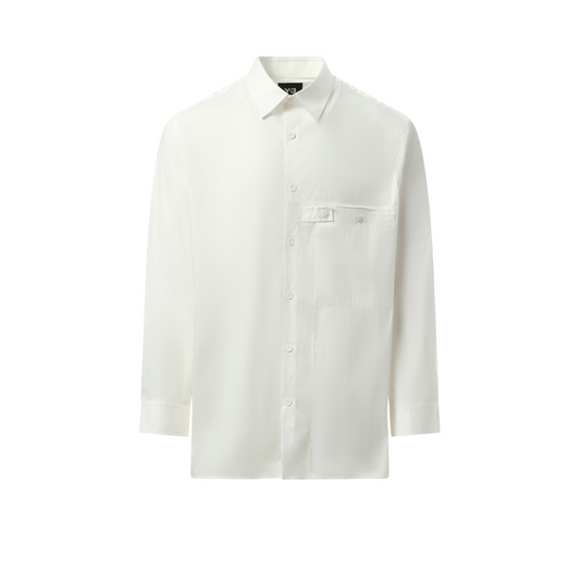 Pleat Pocket Shirt in White