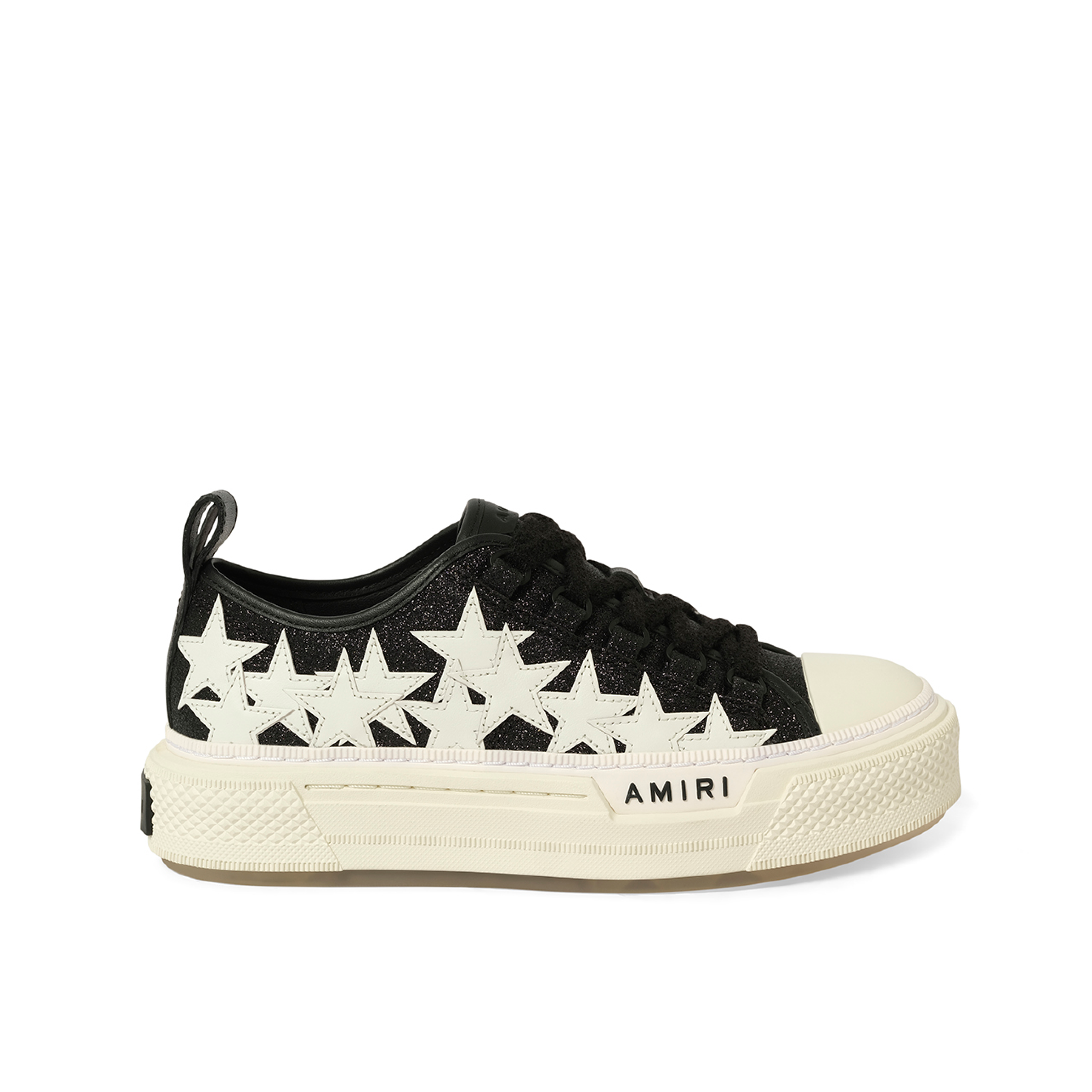 Glitter Stars Court Low Sneaker in Black