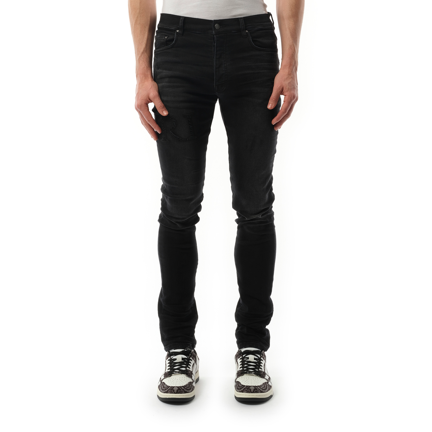 Bandana Jacquard Logo Jeans in Vintage Black