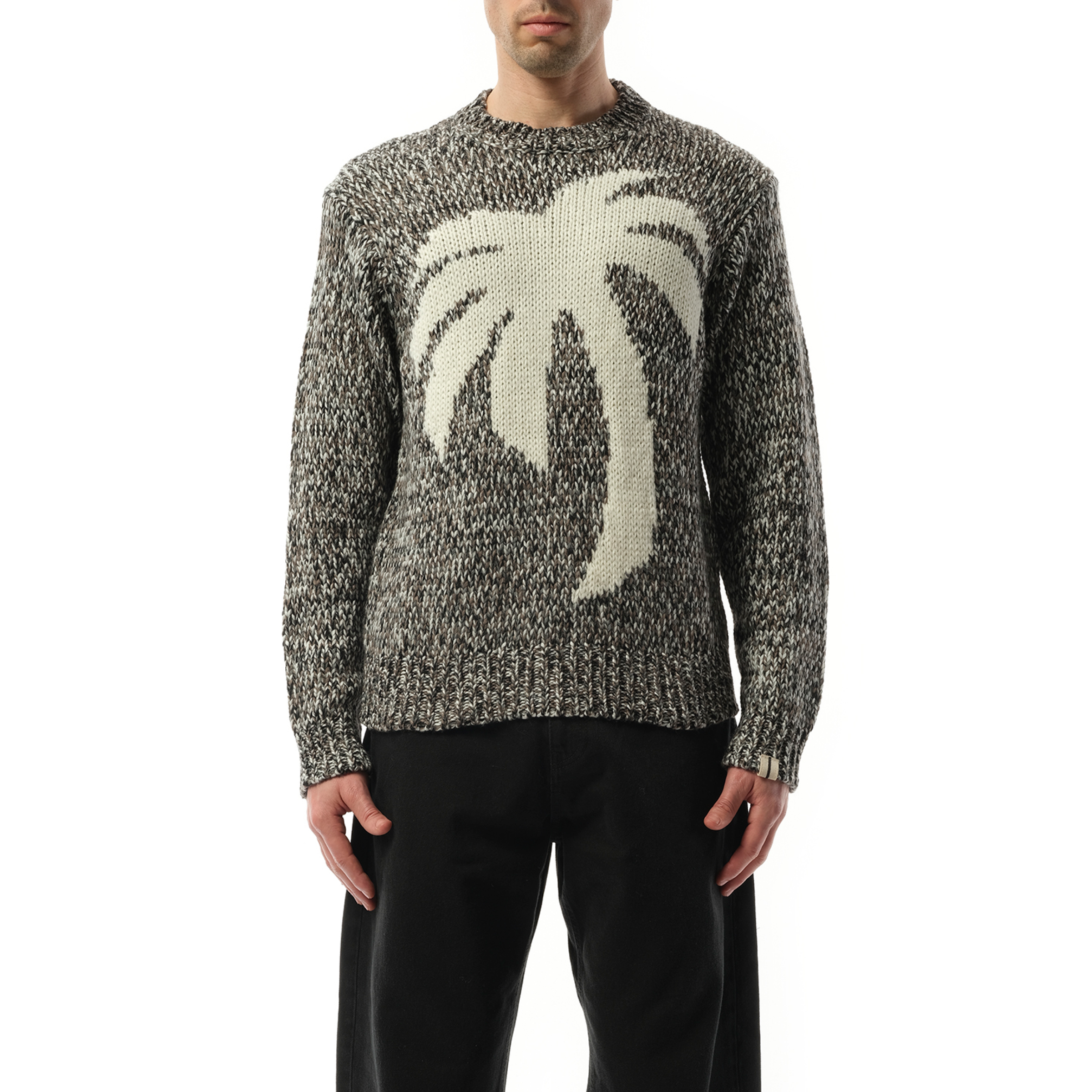 Palm Sweater in Melange Grey