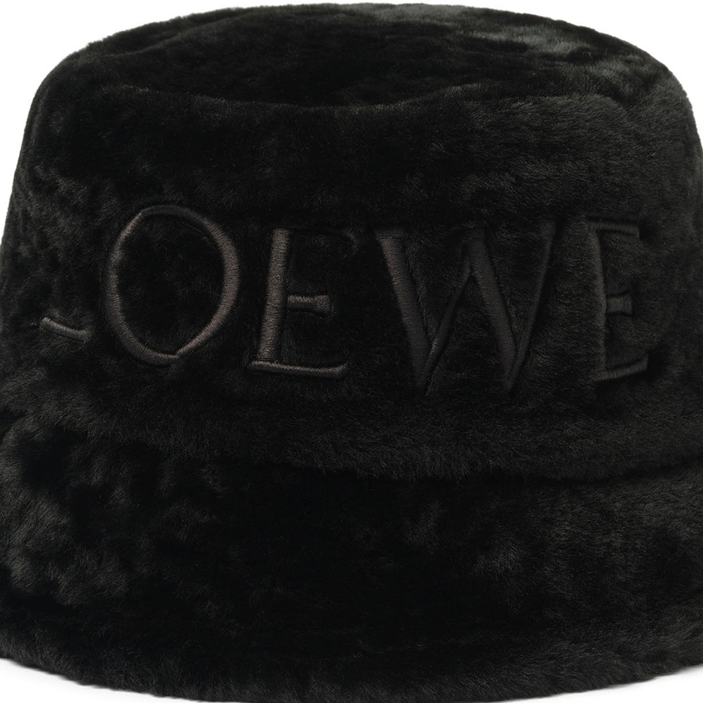 Loewe Shearling Bucket Hat in Black