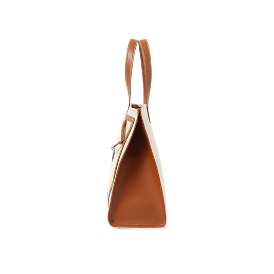 B-Army Medium Canvas Shopper Bag in Natural/Brown