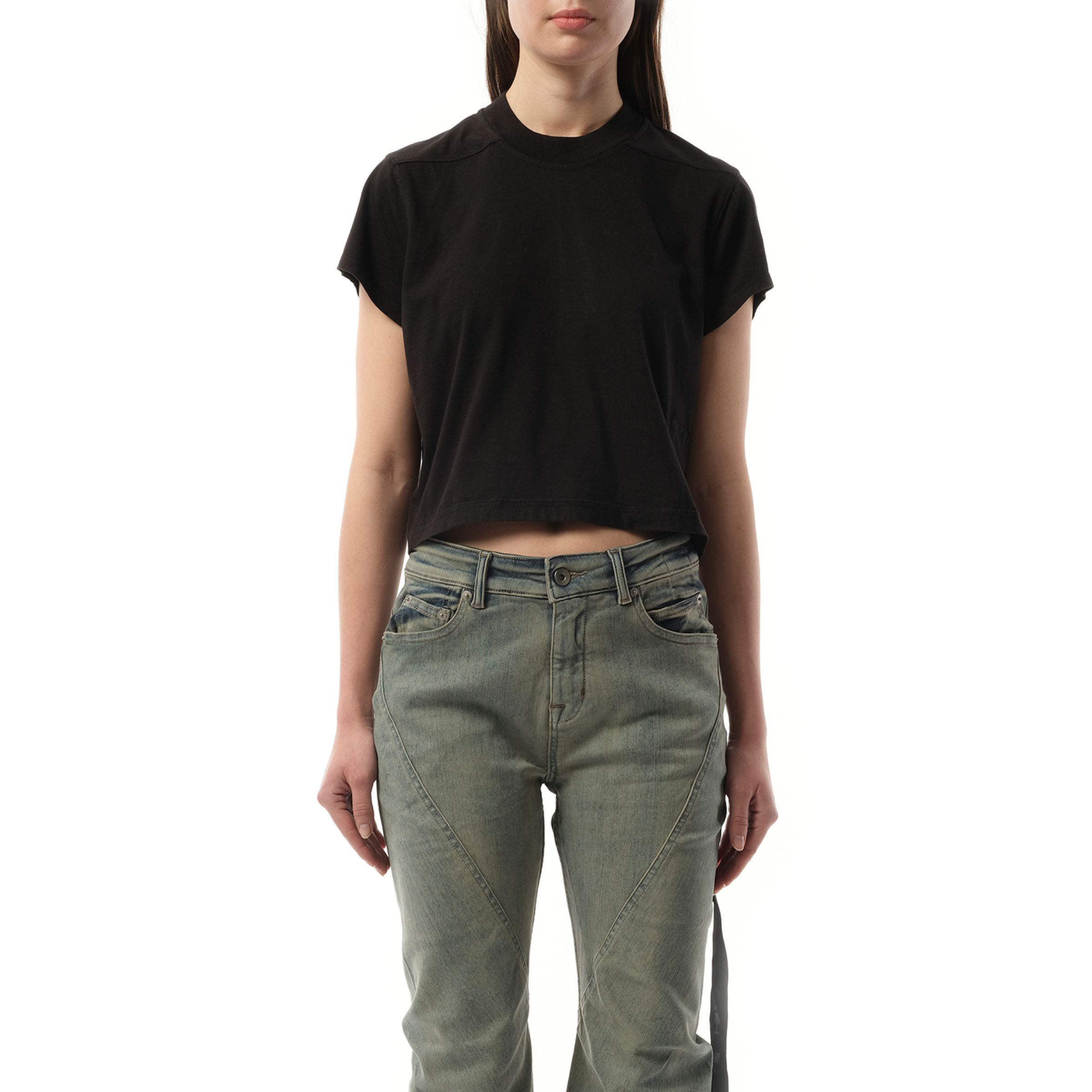 Cropped Small Level T-Shirt in Black