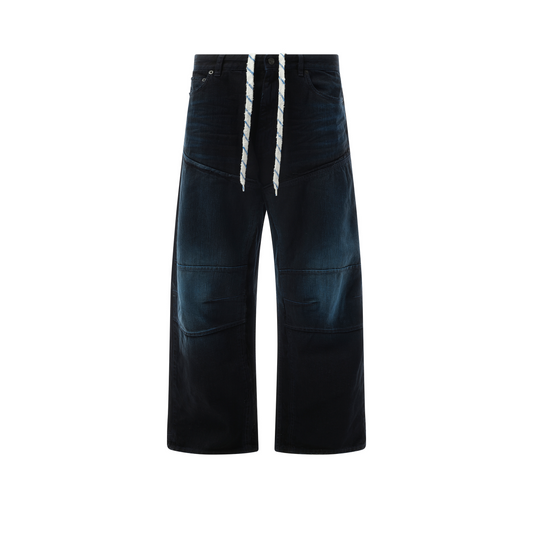 Double Knee Denim Pants in Firefly