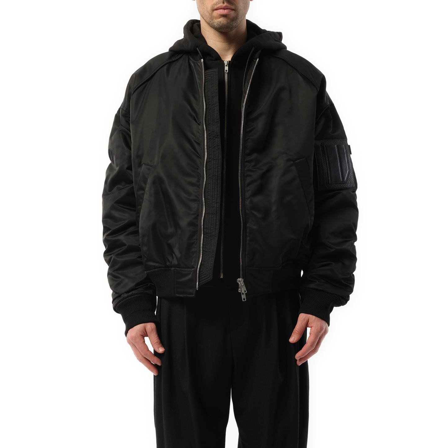 Hood Detachable MA-1 Blouson in Black