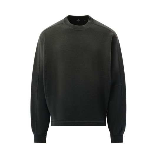 Step Hem Sweatshirt in Stained Black