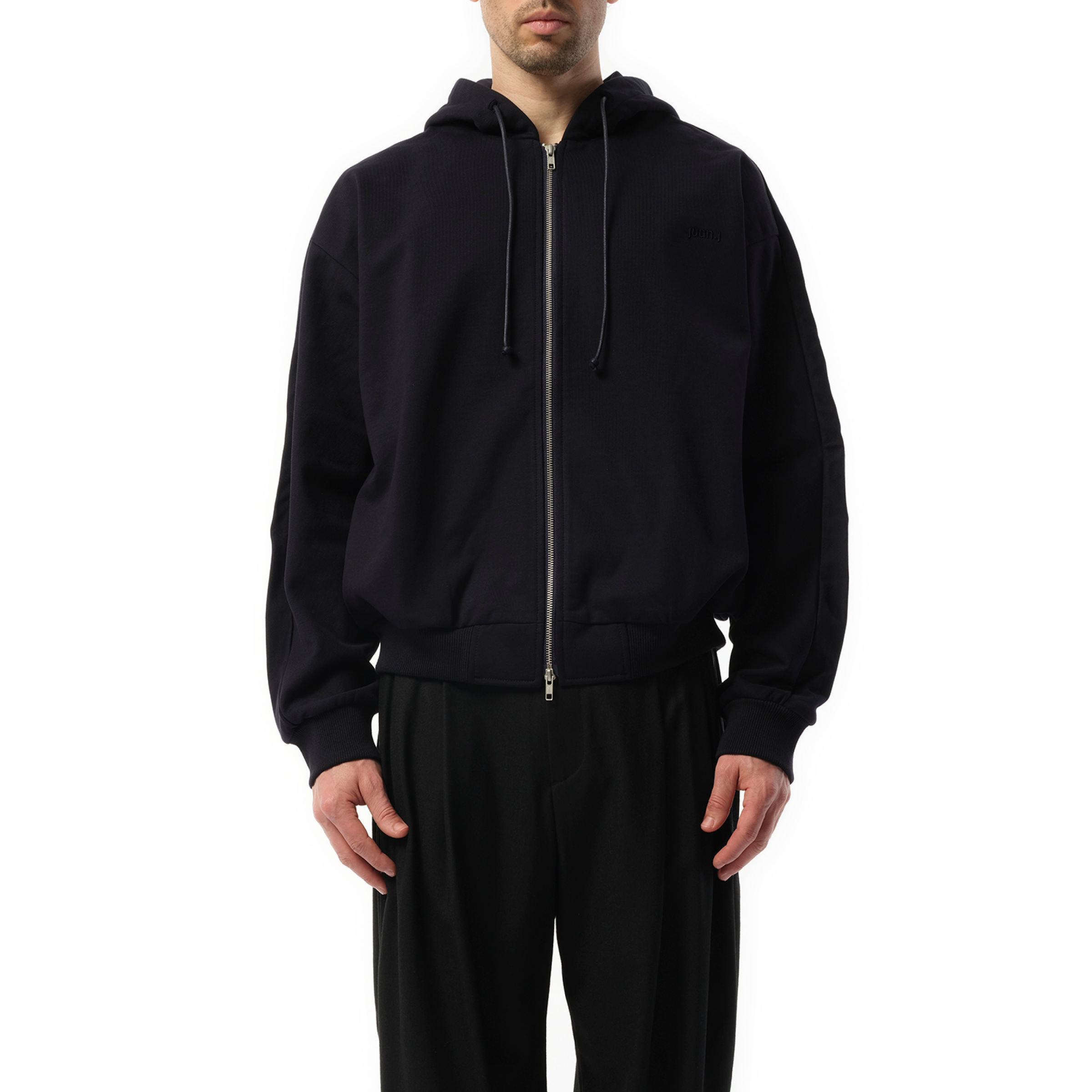 Essential Zip-Up Hoodie in Navy