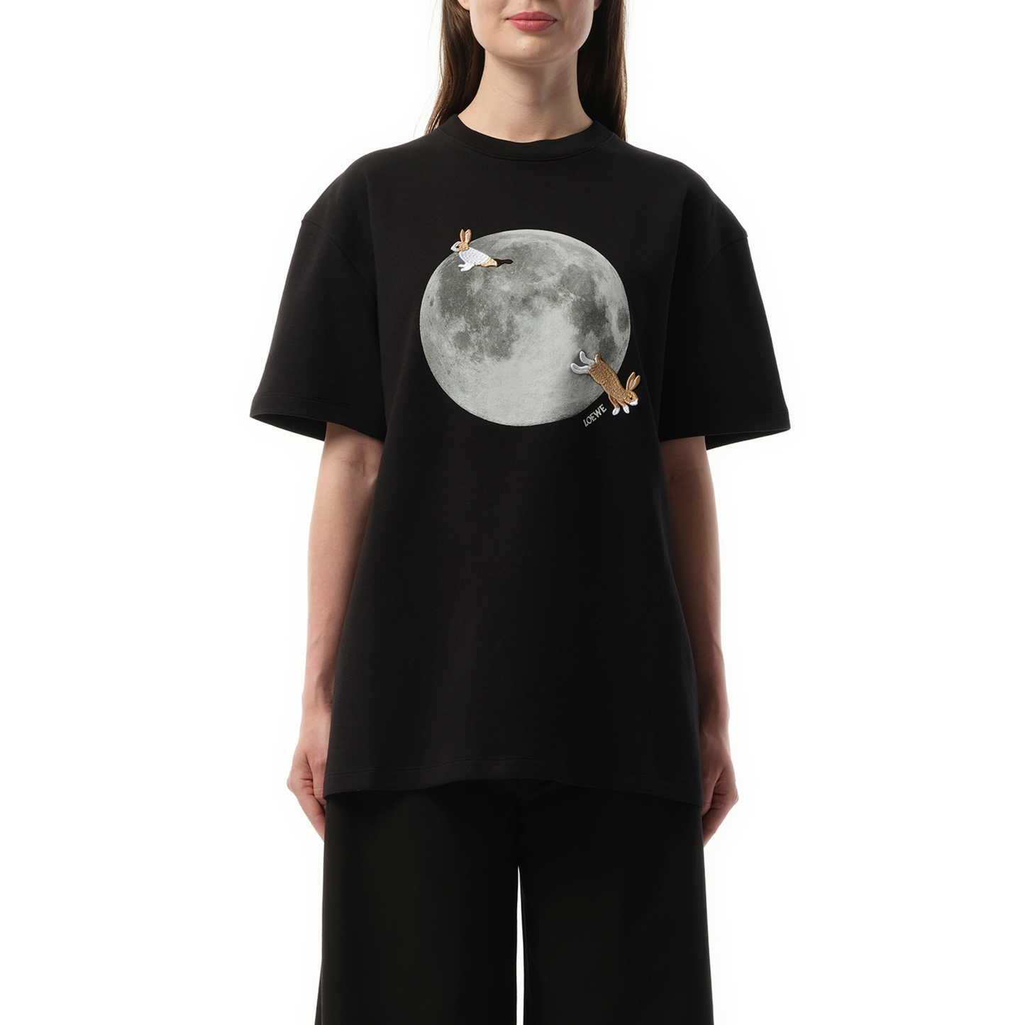 Moon Print T-Shirt in Black