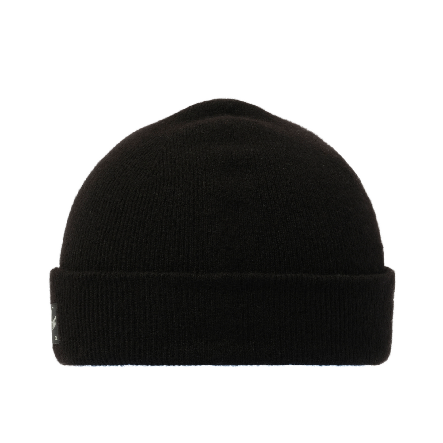 Patched Knit Beanie in Black