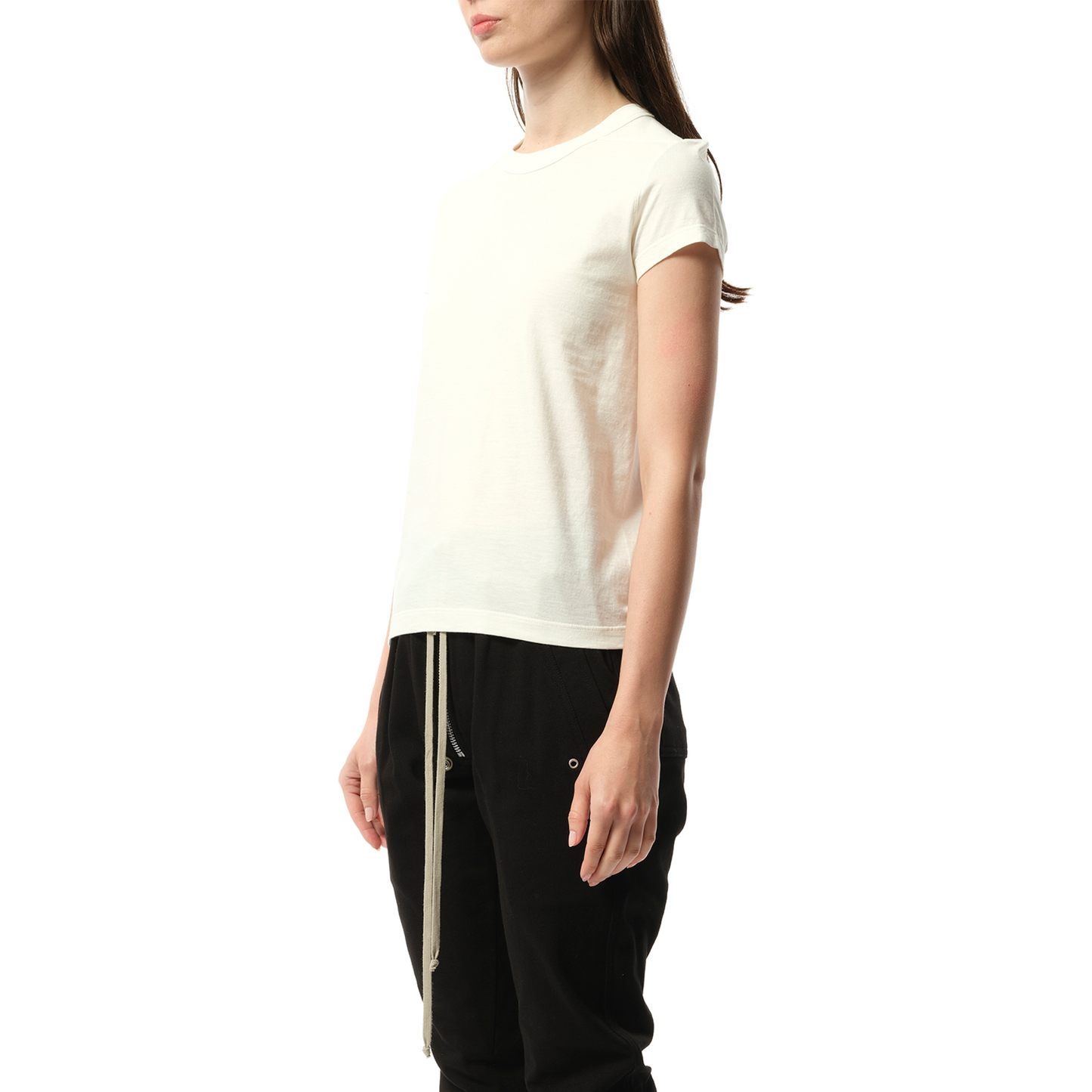 Cotton Jersey Cropped Level T-Shirt in Milk