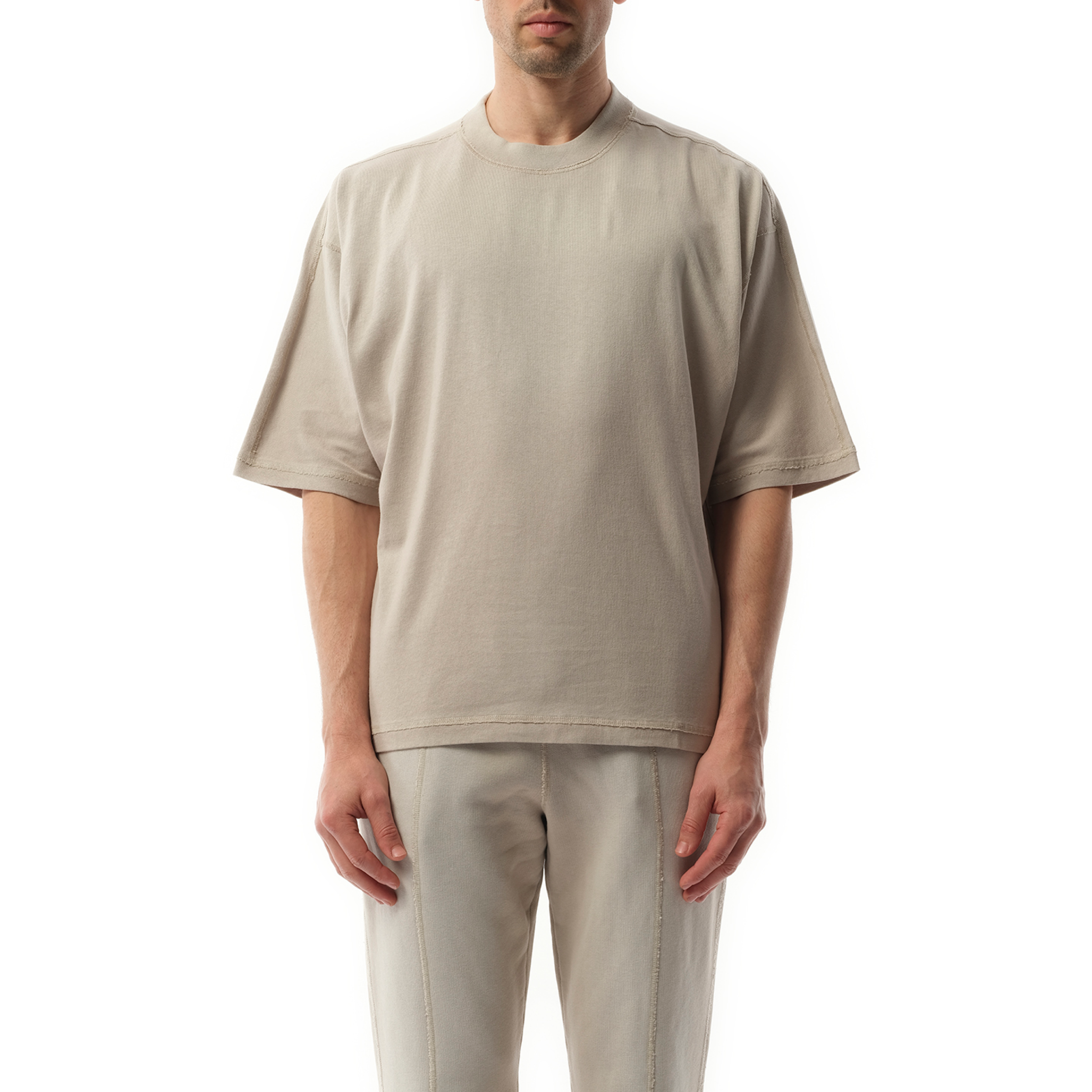 Stepped Hem T-Shirt in Oat