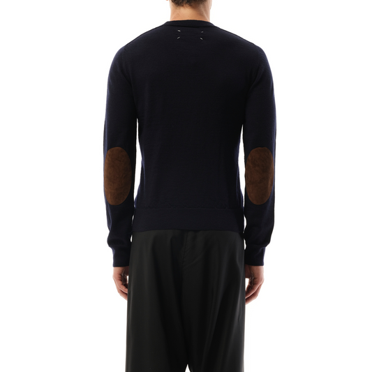 Wool Crewneck Sweater in Dark Blue