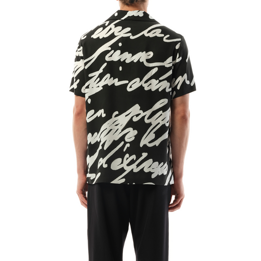 Big Love Letter Pyjama Shirt in Black/White