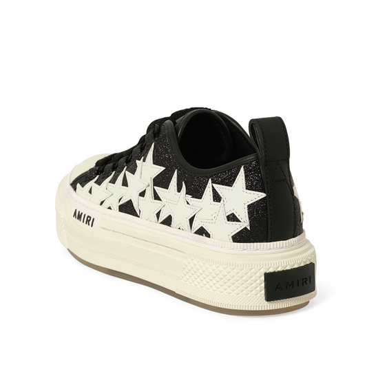 Glitter Stars Court Low Sneaker in Black