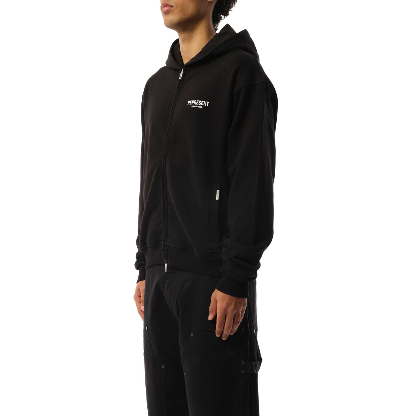 Represent Owners Club Zip Hoodie in Black